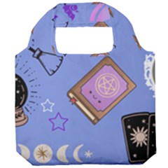 Pastel Goth Witch Blue Foldable Grocery Recycle Bag by NerdySparkleGoth