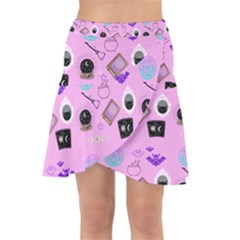 Micro Pink Goth Wrap Front Skirt