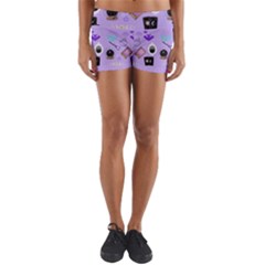 Pale Purple Goth Yoga Shorts by NerdySparkleGoth