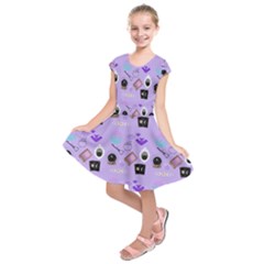 Pale Purple Goth Kids  Short Sleeve Dress by NerdySparkleGoth