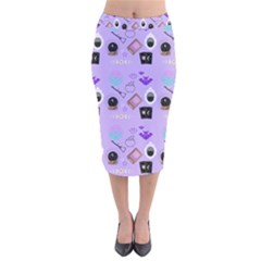 Pale Purple Goth Velvet Midi Pencil Skirt by NerdySparkleGoth