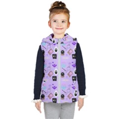 Pale Purple Goth Kids  Hooded Puffer Vest by NerdySparkleGoth