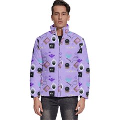 Pale Purple Goth Men s Puffer Bubble Jacket Coat