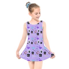 Pale Purple Goth Kids  Skater Dress Swimsuit by NerdySparkleGoth