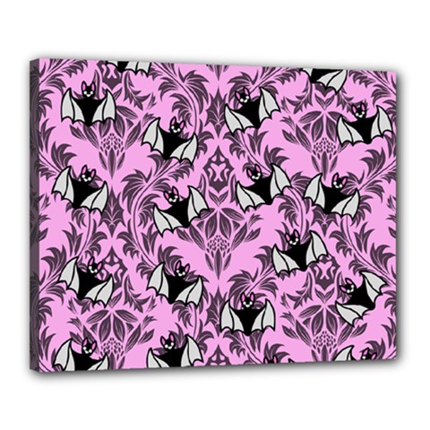 Pink Bats Canvas 20  X 16  (stretched) by NerdySparkleGoth