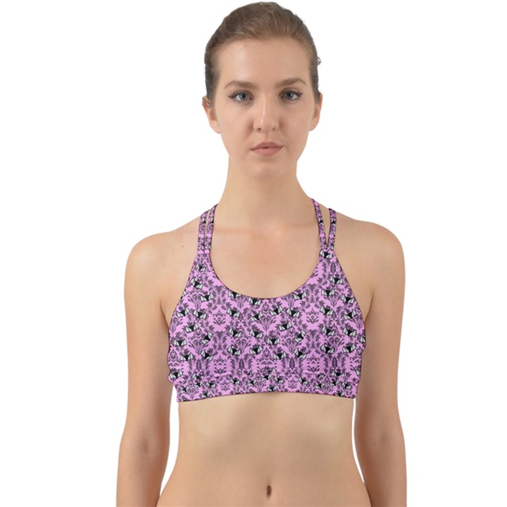 Pink Bat Back Web Sports Bra