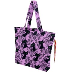 Pink Cats Drawstring Tote Bag by NerdySparkleGoth