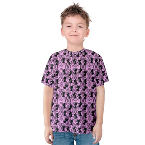 Pink Cat Kids  Cotton Tee by NerdySparkleGoth