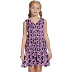 Pink Cat Kids  Sleeveless Tiered Mini Dress