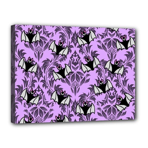 Purple Bats Canvas 16  X 12  (stretched) by NerdySparkleGoth