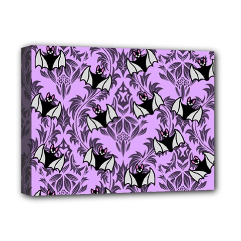 Purple Bats Deluxe Canvas 16  X 12  (stretched)  by NerdySparkleGoth