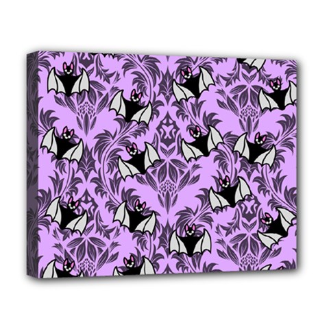 Purple Bats Deluxe Canvas 20  X 16  (stretched) by NerdySparkleGoth