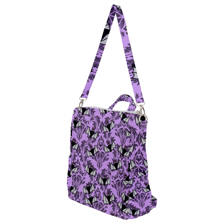 Purple Bats Crossbody Backpack