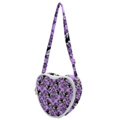 Purple Bats Heart Shoulder Bag by NerdySparkleGoth