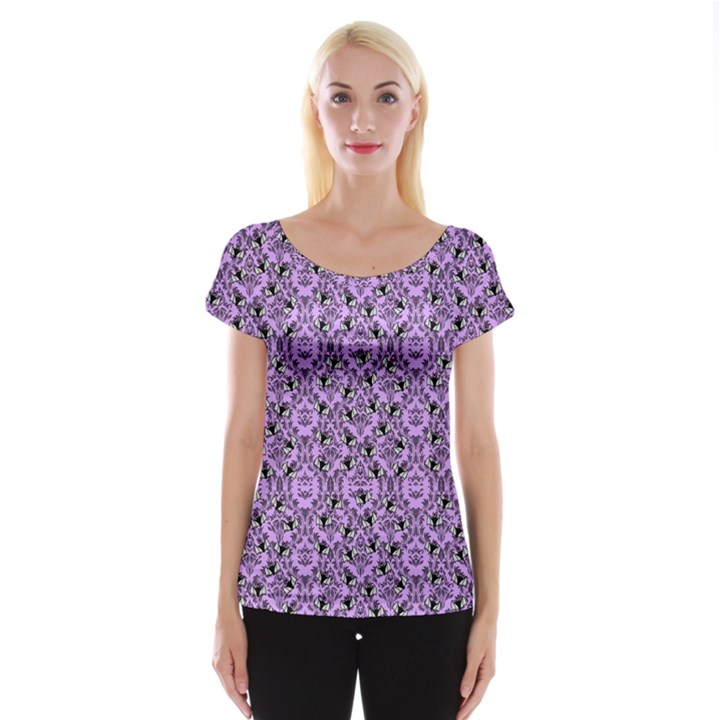 Purple Bats Cap Sleeve Top