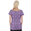 Purple Bats Cap Sleeve Top View2