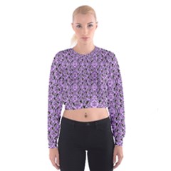 Purple Bats Cropped Sweatshirt by NerdySparkleGoth