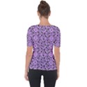 Purple Bats Shoulder Cut Out Short Sleeve Top View2