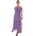 Purple Bats Off Shoulder Open Front Chiffon Dress View1