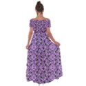 Purple Bats Off Shoulder Open Front Chiffon Dress View2