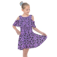 Purple Bats Kids  Shoulder Cutout Chiffon Dress by NerdySparkleGoth