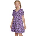 Purple Bats Kids  Short Sleeve Tiered Mini Dress View2