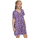 Purple Bats Kids  Short Sleeve Tiered Mini Dress View3