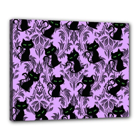 Purple Cats Canvas 20  X 16  (stretched) by NerdySparkleGoth