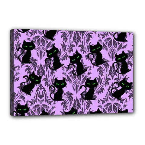 Purple Cats Canvas 18  X 12  (stretched) by NerdySparkleGoth