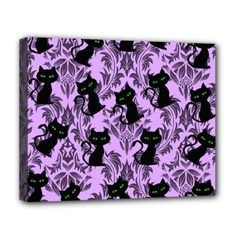 Purple Cats Deluxe Canvas 20  X 16  (stretched) by NerdySparkleGoth