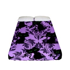 Purple Cats Fitted Sheet (full/ Double Size) by NerdySparkleGoth