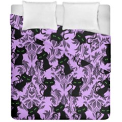 Purple Cats Duvet Cover Double Side (california King Size) by NerdySparkleGoth