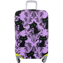 Purple Cats Luggage Cover (large) by NerdySparkleGoth