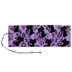 Purple Cats Roll Up Canvas Pencil Holder (m) by NerdySparkleGoth