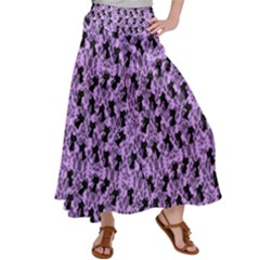 Purple Cat Satin Palazzo Pants by NerdySparkleGoth