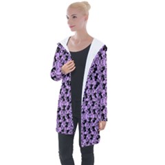 Purple Cat Longline Hooded Cardigan by NerdySparkleGoth