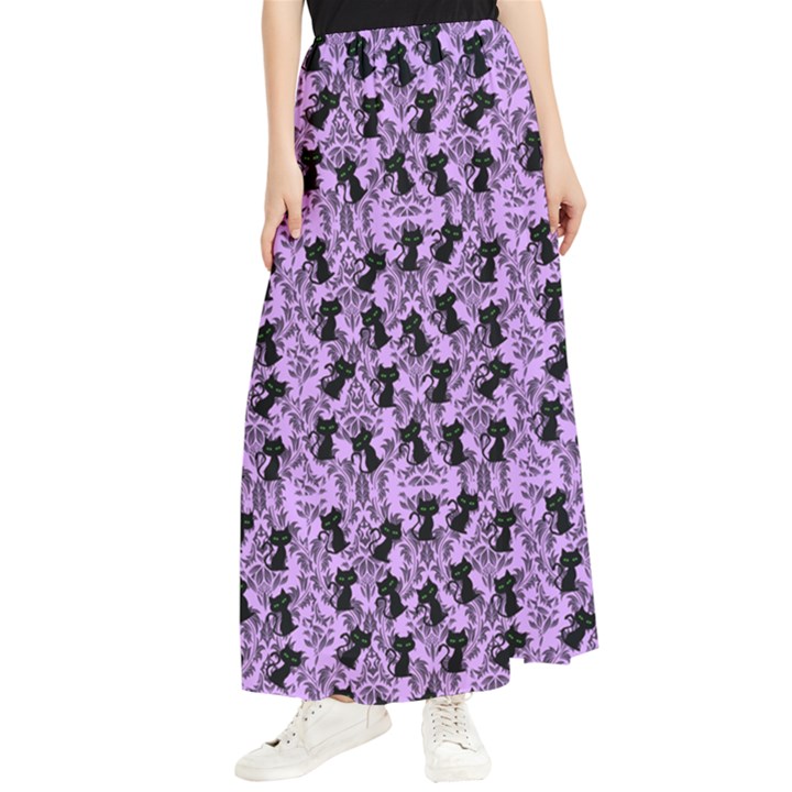 Purple Cat Maxi Chiffon Skirt