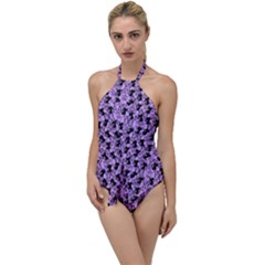 Purple Cat Go With The Flow One Piece Swimsuit by NerdySparkleGoth