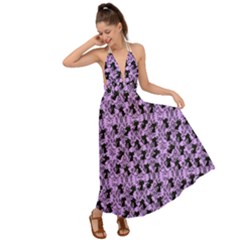 Purple Cat Backless Maxi Beach Dress by NerdySparkleGoth