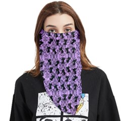 Purple Cat Face Covering Bandana (triangle) by NerdySparkleGoth