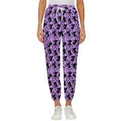 Purple Cat Cropped Drawstring Pants