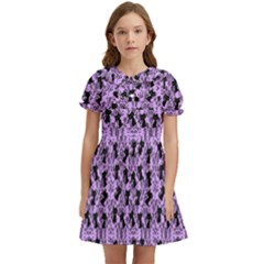 Purple Cat Kids  Bow Tie Puff Sleeve Dress