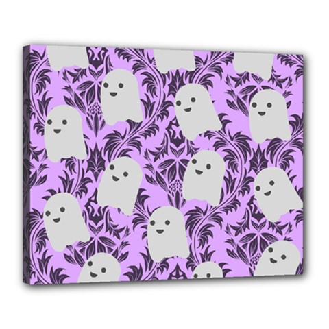 Purple Ghosts Canvas 20  X 16  (stretched) by NerdySparkleGoth