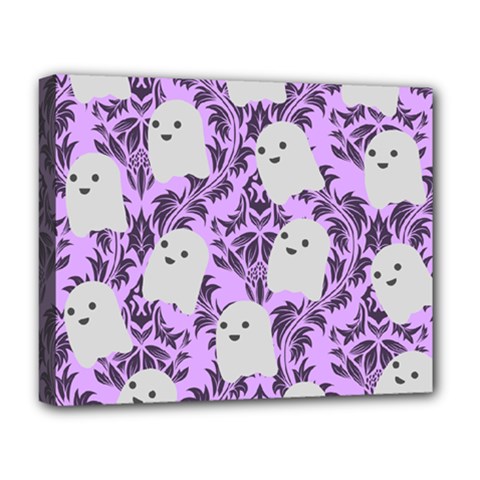 Purple Ghosts Deluxe Canvas 20  X 16  (stretched) by NerdySparkleGoth