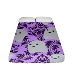 Purple Ghosts Fitted Sheet (full/ Double Size) by NerdySparkleGoth