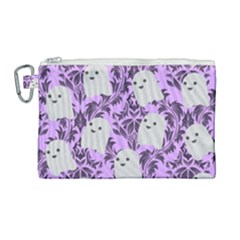 Purple Ghosts Canvas Cosmetic Bag (large) by NerdySparkleGoth