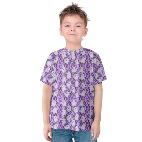 Purple Ghost Kids  Cotton Tee by NerdySparkleGoth