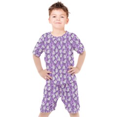 Purple Ghost Kids  Tee And Shorts Set by NerdySparkleGoth