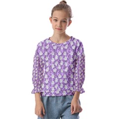 Purple Ghost Kids  Cuff Sleeve Top