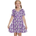 Purple Ghost Kids  Short Sleeve Tiered Mini Dress View1